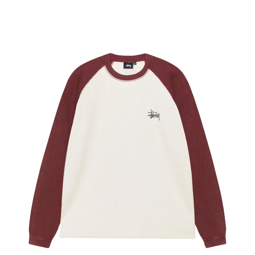 BASIC STUSSY THERMAL 2 TONE OFF WHITE/BURGUNDY