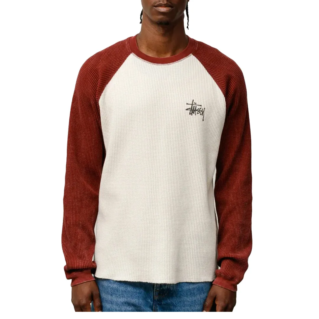 BASIC STUSSY THERMAL 2 TONE OFF WHITE/BURGUNDY
