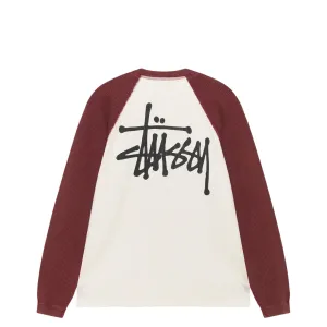 BASIC STUSSY THERMAL 2 TONE OFF WHITE/BURGUNDY