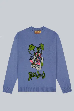 BRAIN DEAD CYBER BUNNY SWEATER BLUE