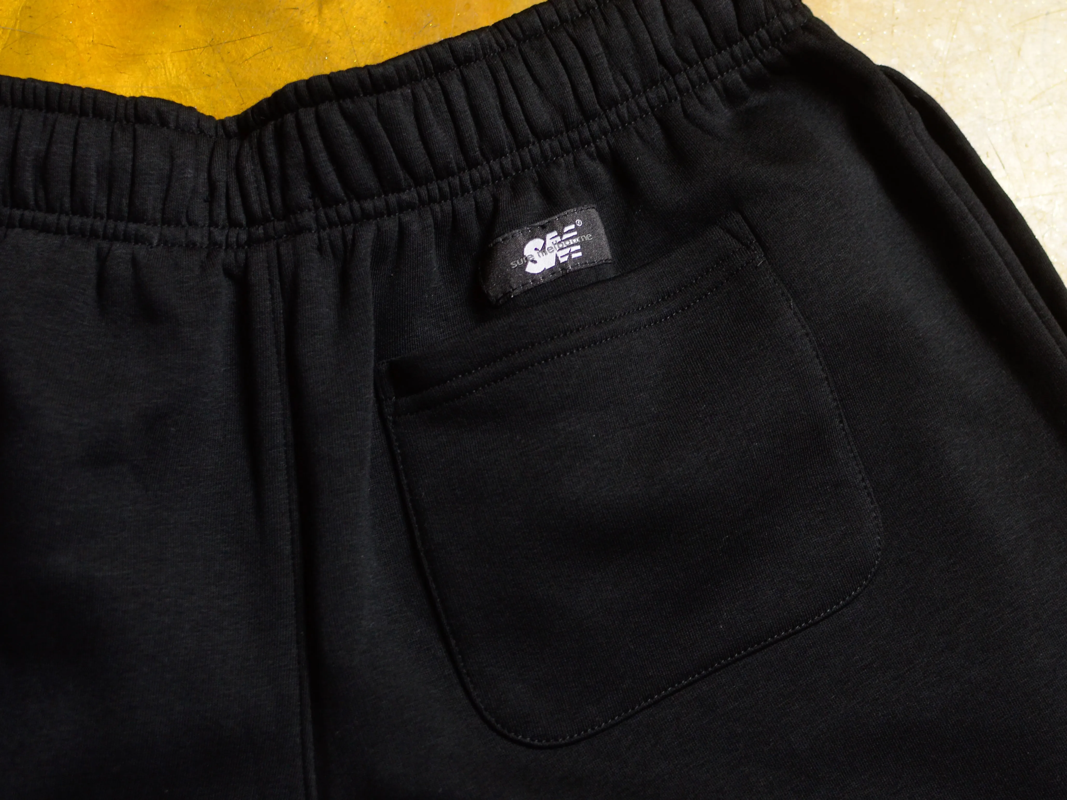Crew Embroidered Relaxed Track Short - Black