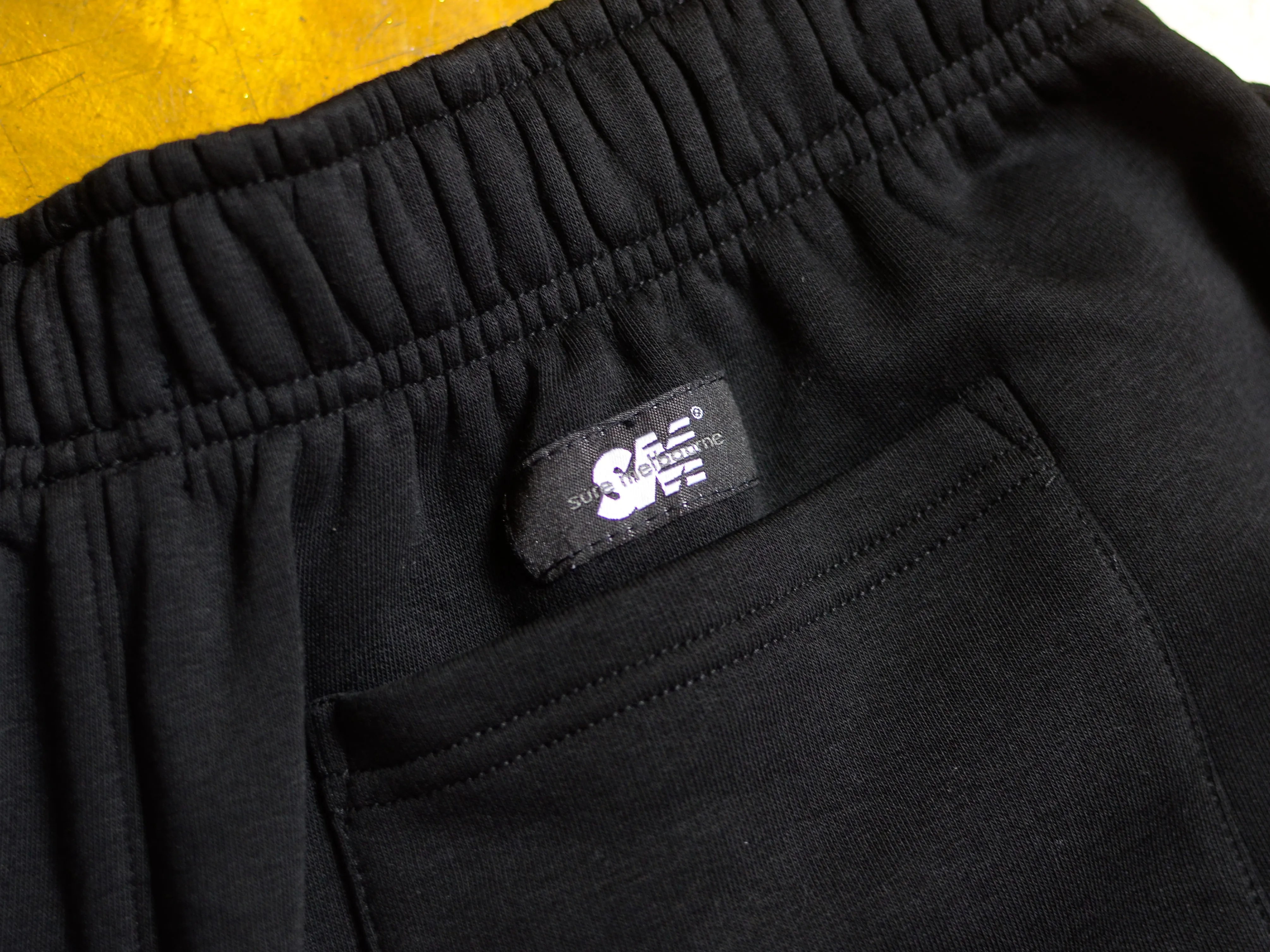 Crew Embroidered Relaxed Track Short - Black