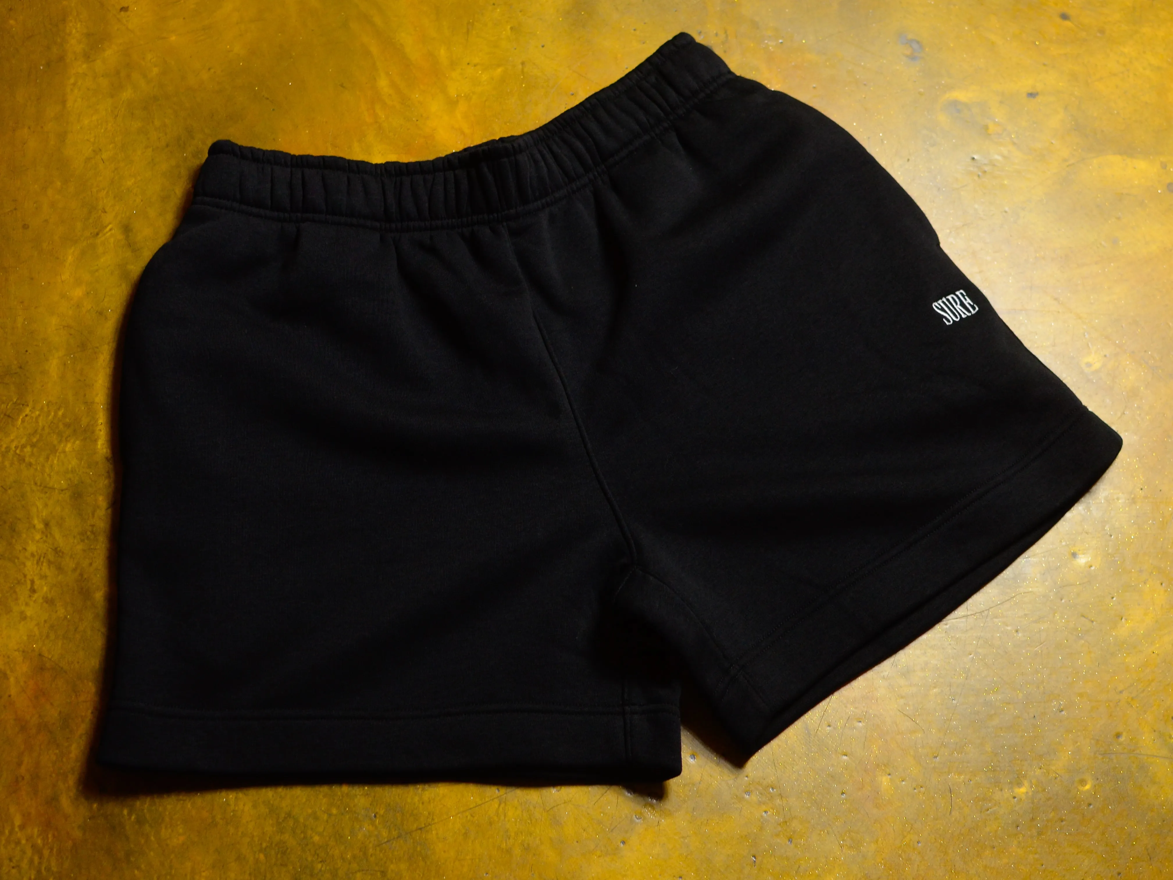 Crew Embroidered Relaxed Track Short - Black