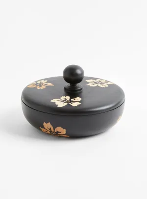 Ebony L Floral Bowl - Round Knob