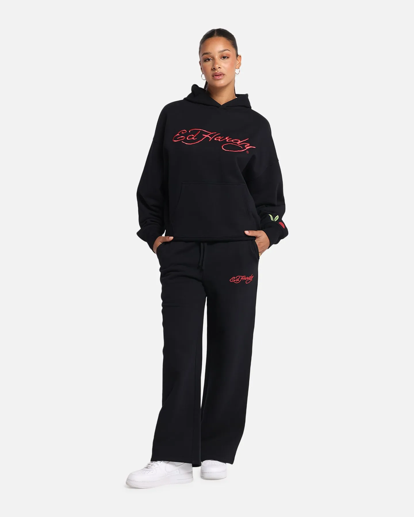 Ed Hardy Cherry Trackpants Black