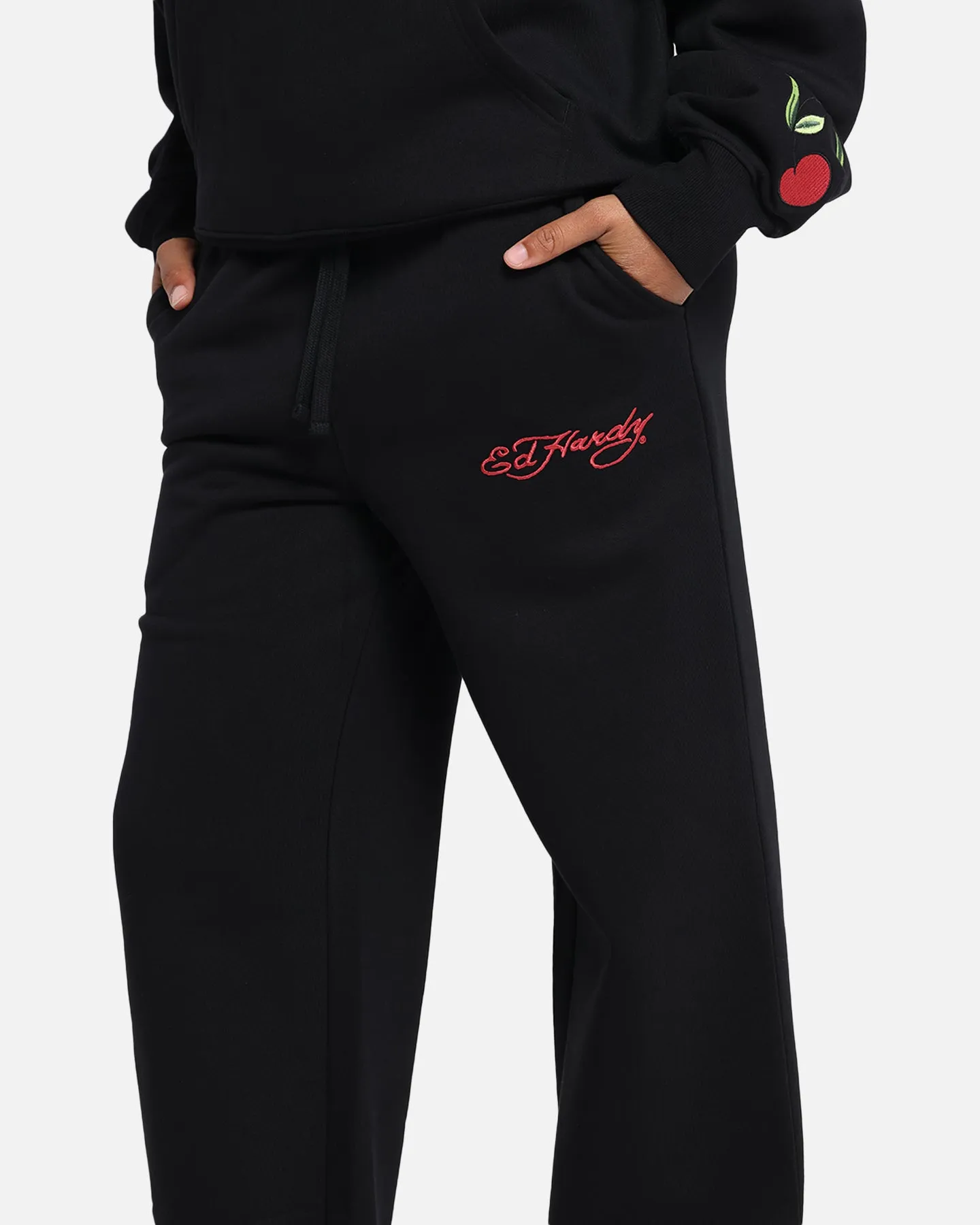 Ed Hardy Cherry Trackpants Black
