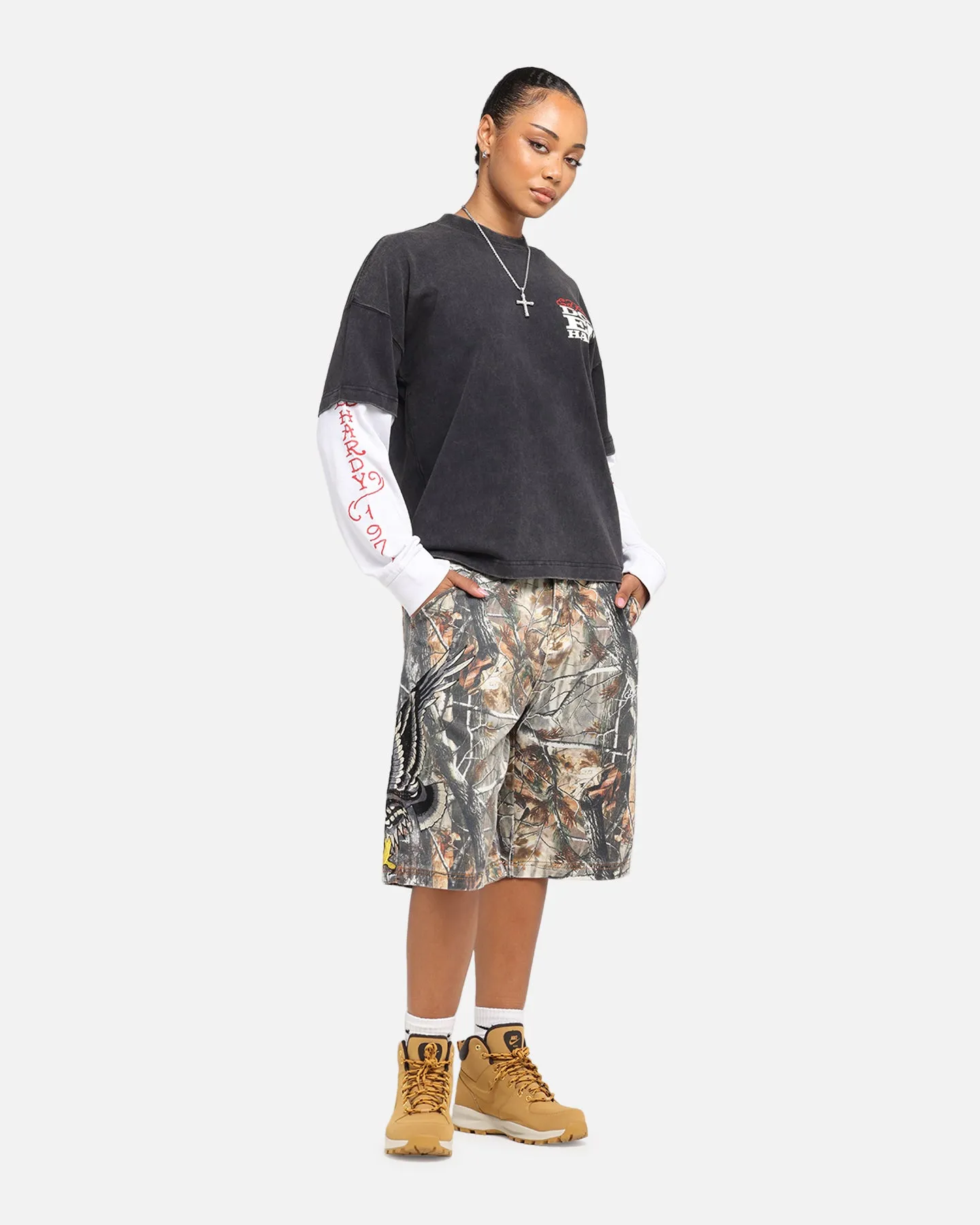 Ed Hardy Eagle Jorts Real Tree Camo