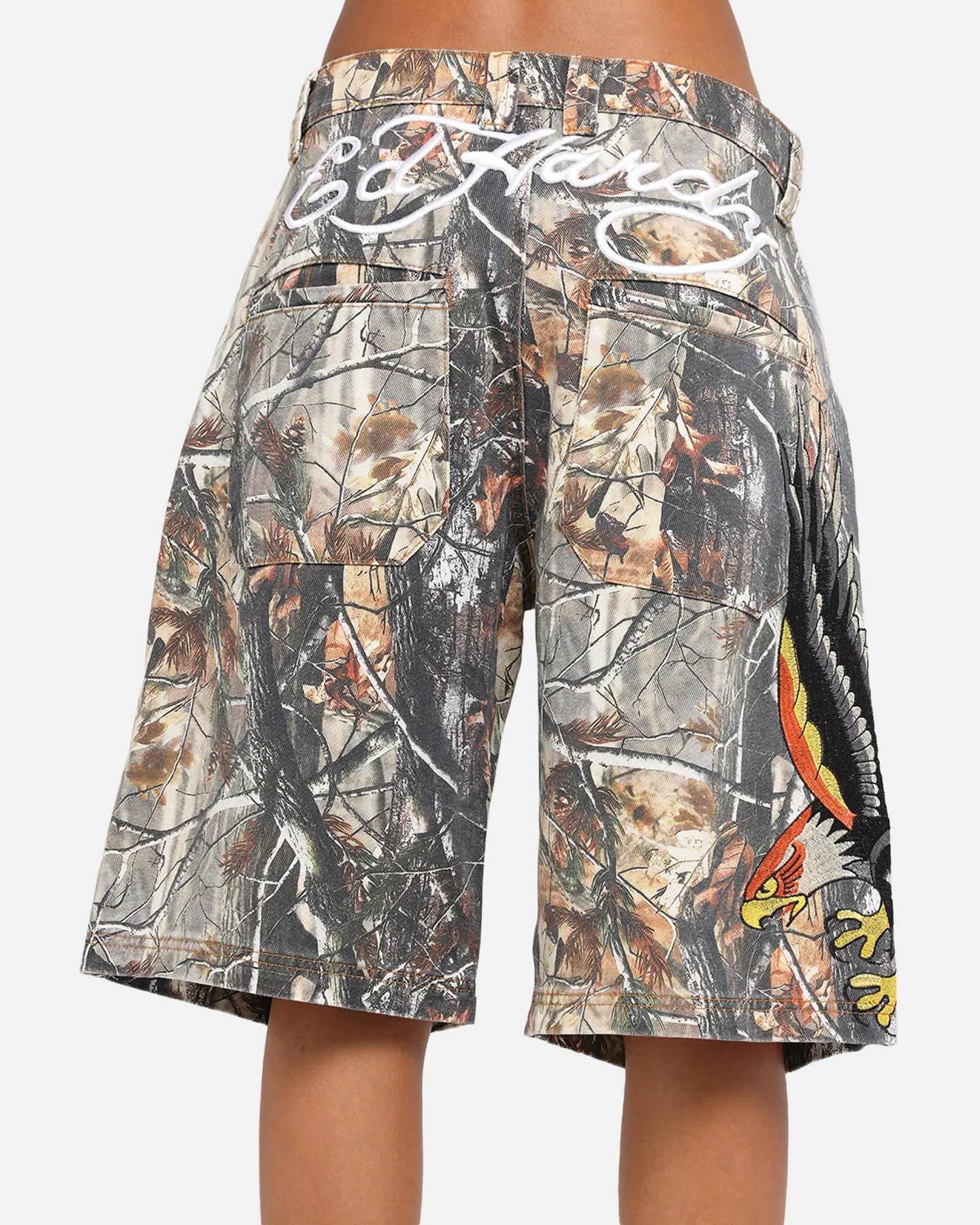 Ed Hardy Eagle Jorts Real Tree Camo