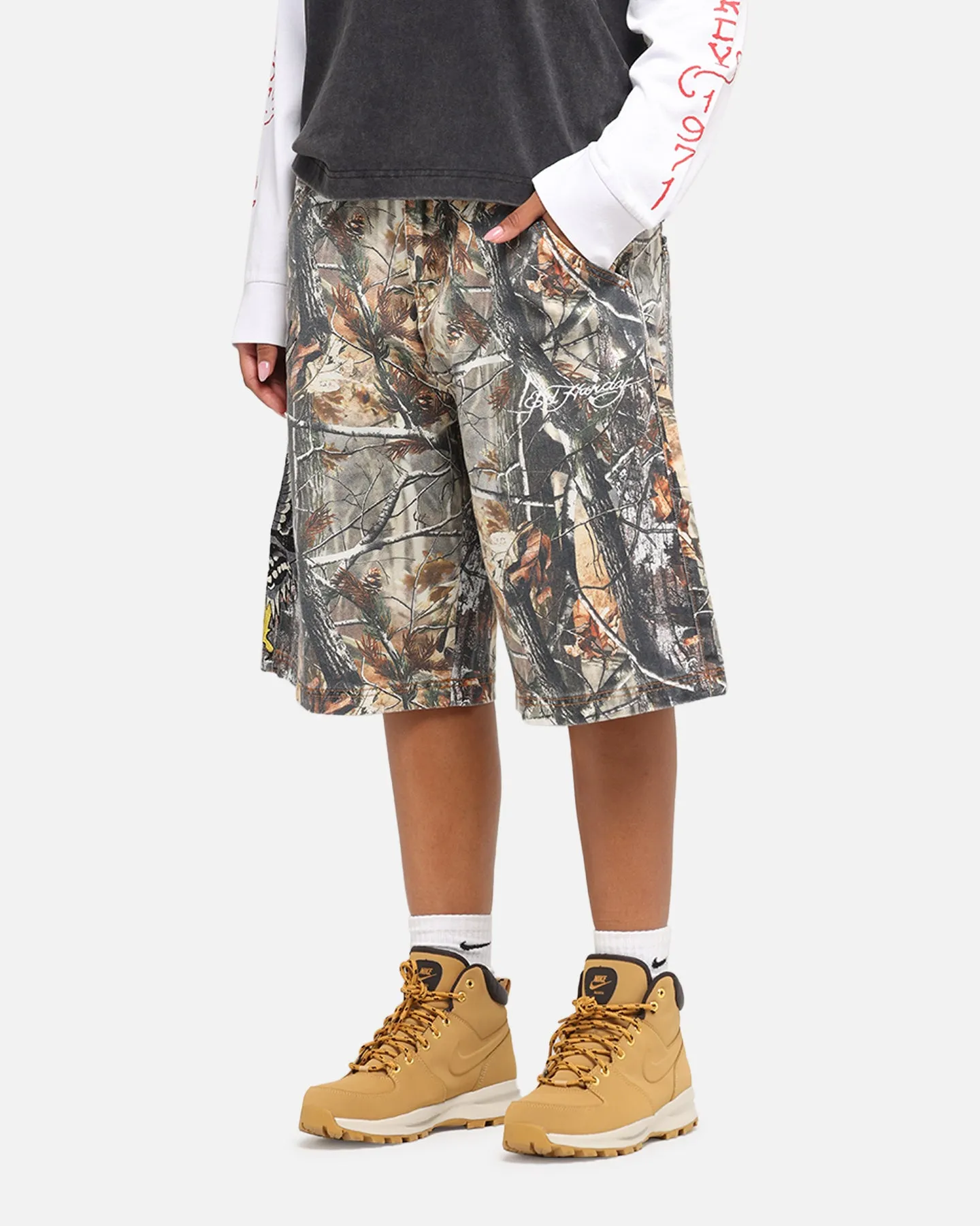 Ed Hardy Eagle Jorts Real Tree Camo