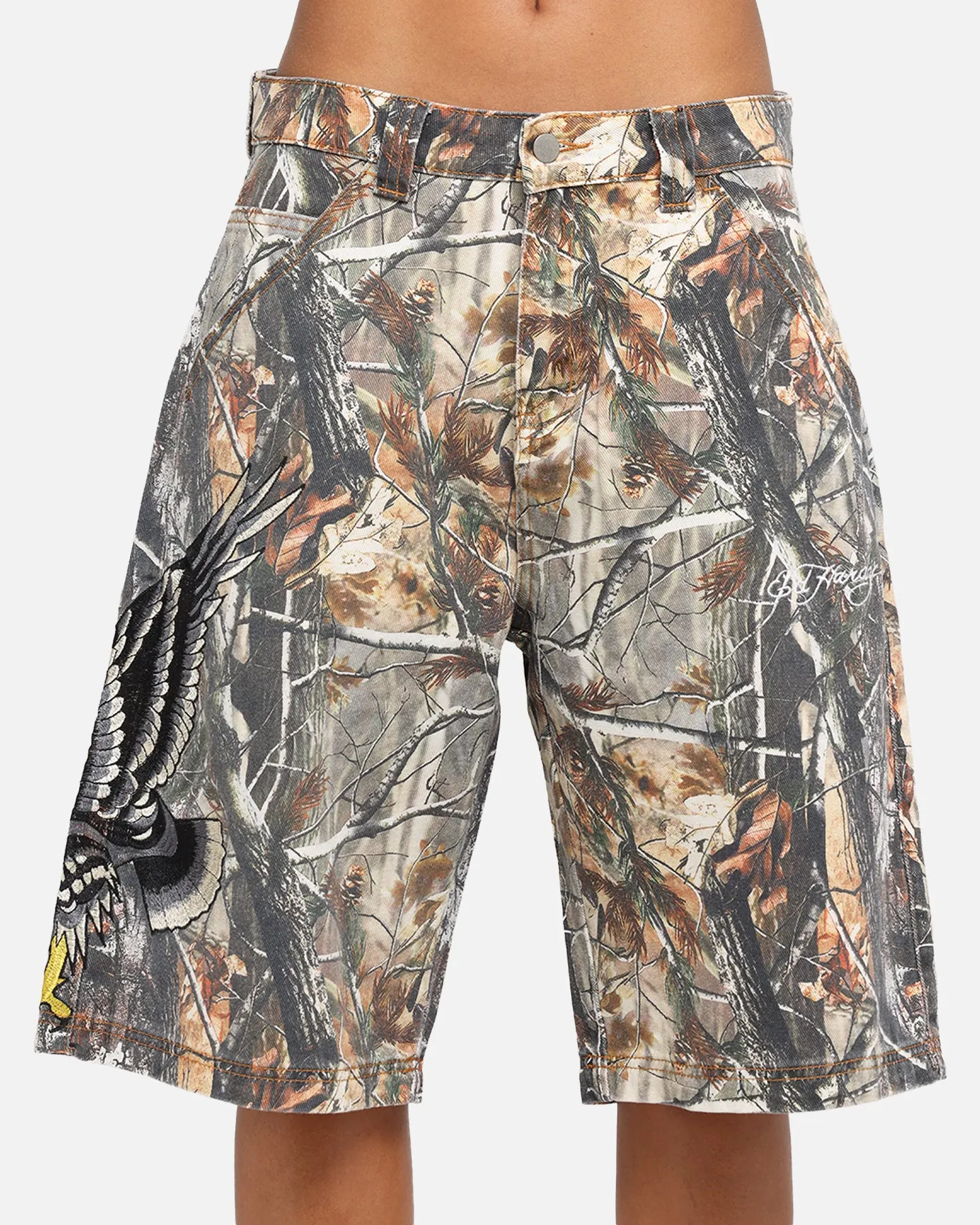 Ed Hardy Eagle Jorts Real Tree Camo