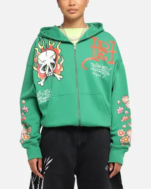 Ed Hardy Love Kills Slowly Zip Hoodie Green