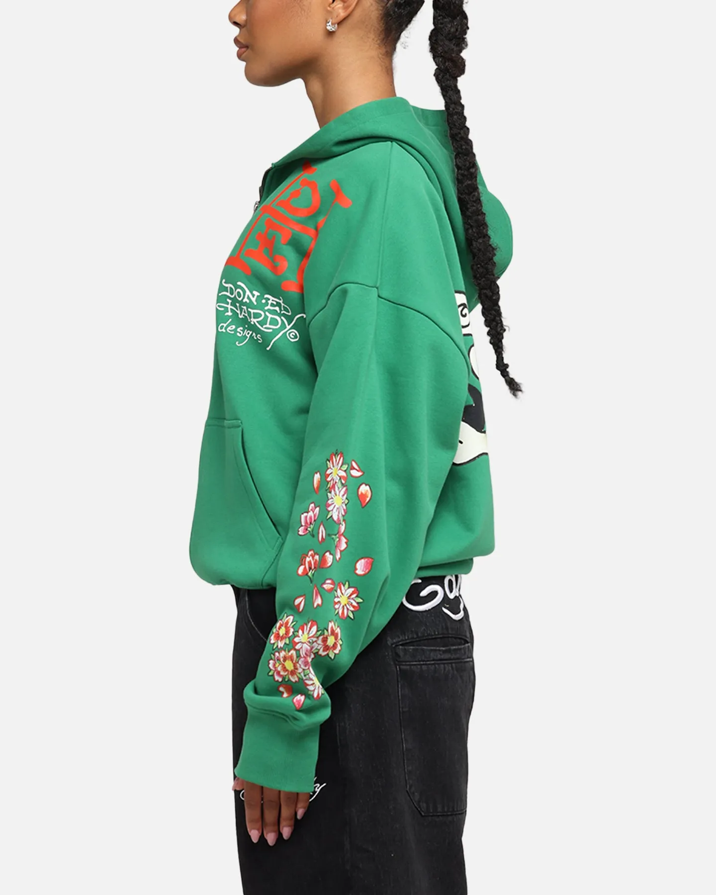 Ed Hardy Love Kills Slowly Zip Hoodie Green