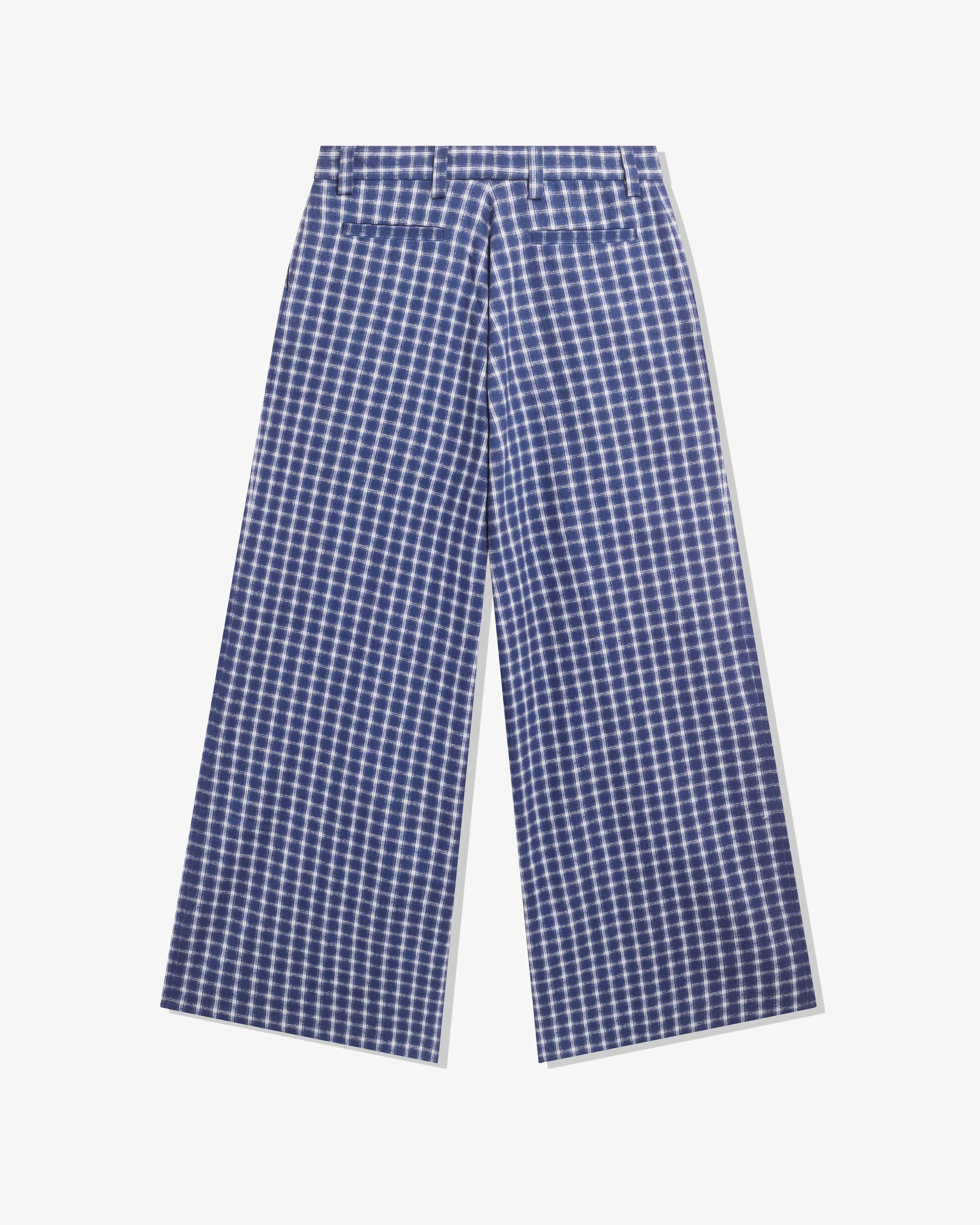 ERL - Men's Check Pleated Trousers - (Navy)