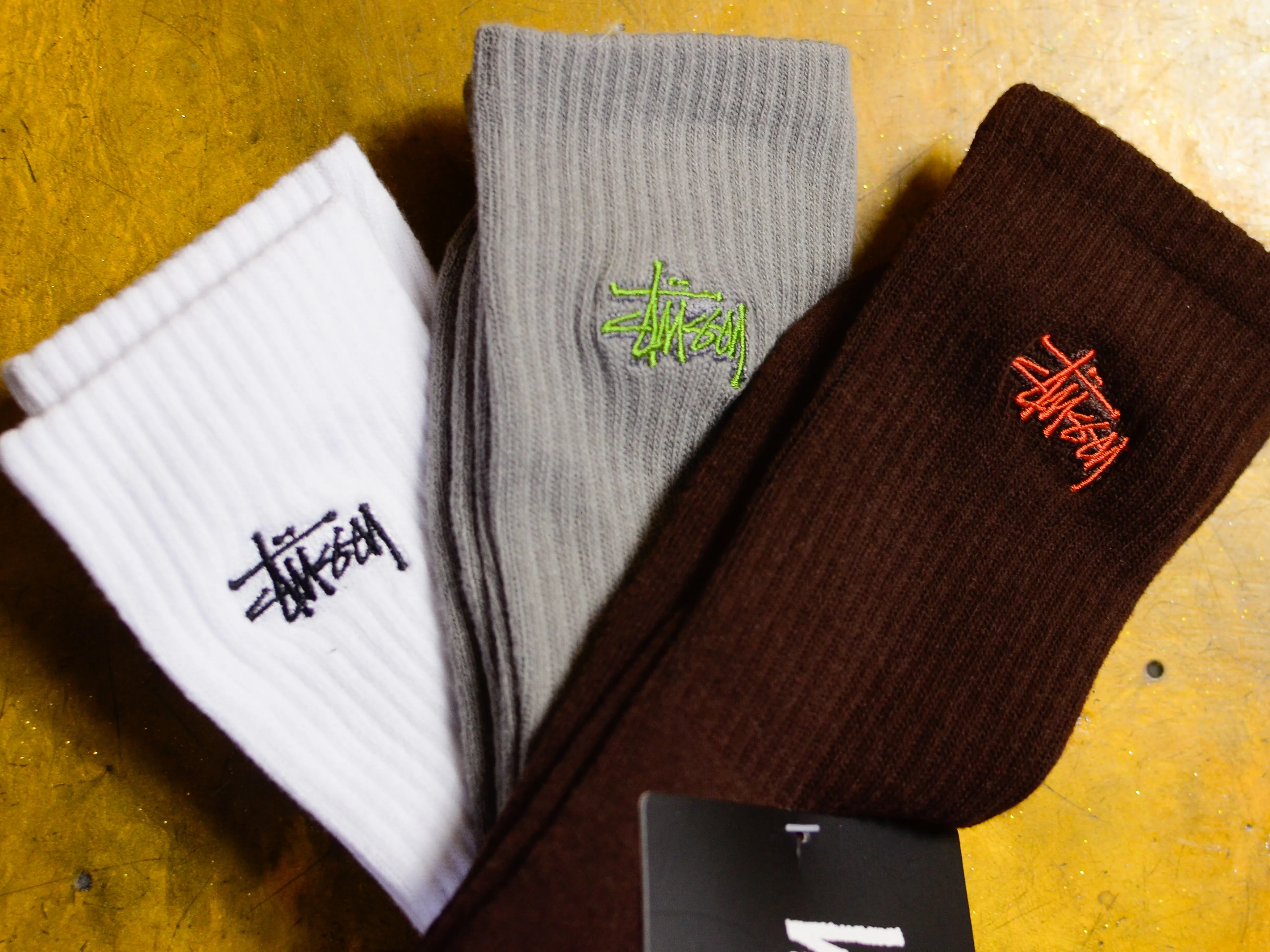 Graffiti Sock 3pk - Brown / Grey / White