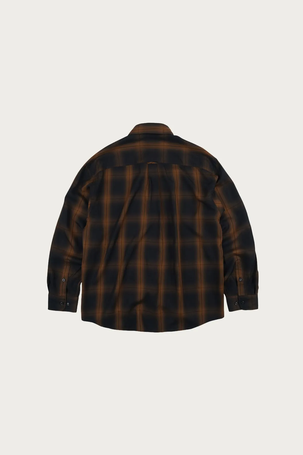 Lyocell Check Relaxed Shirt - Black