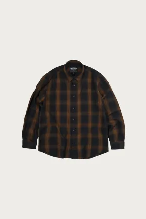 Lyocell Check Relaxed Shirt - Black