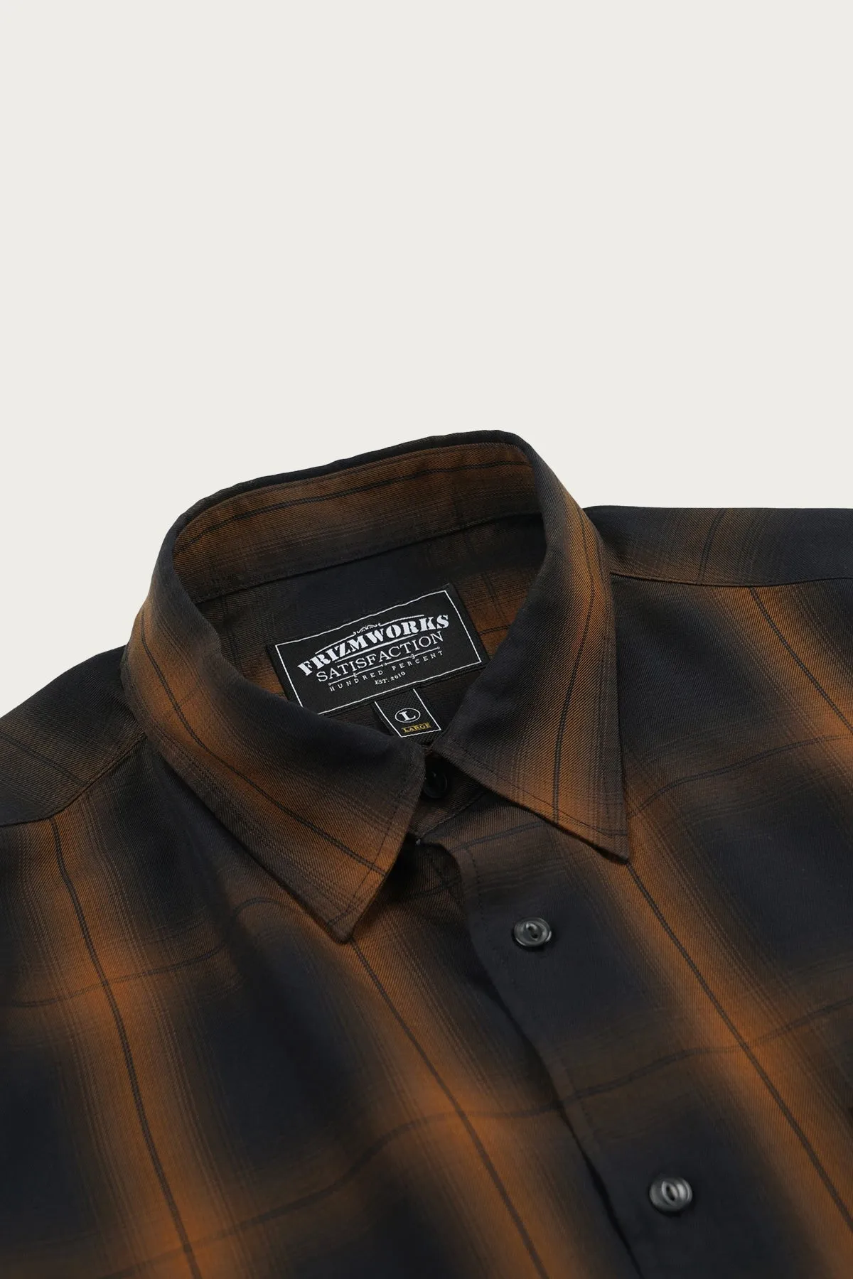 Lyocell Check Relaxed Shirt - Black