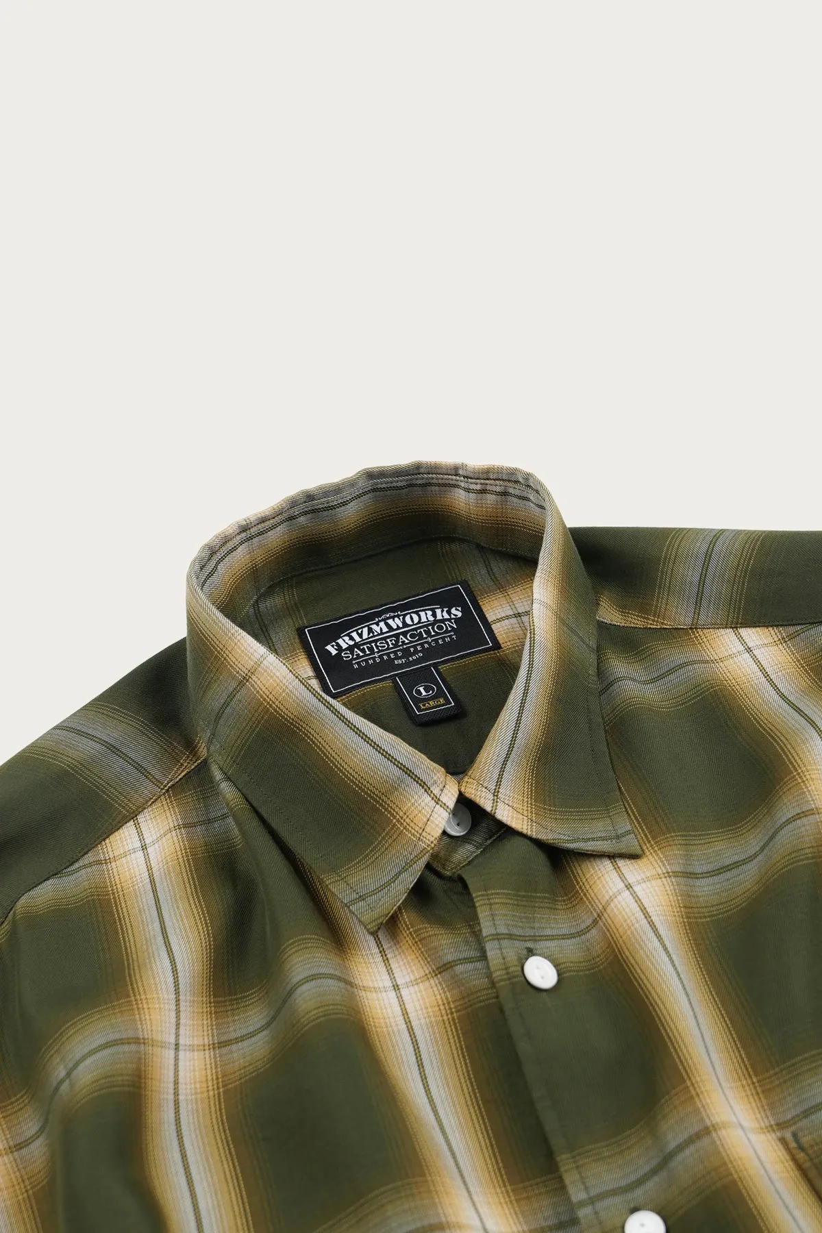Lyocell Check Relaxed Shirt - Green