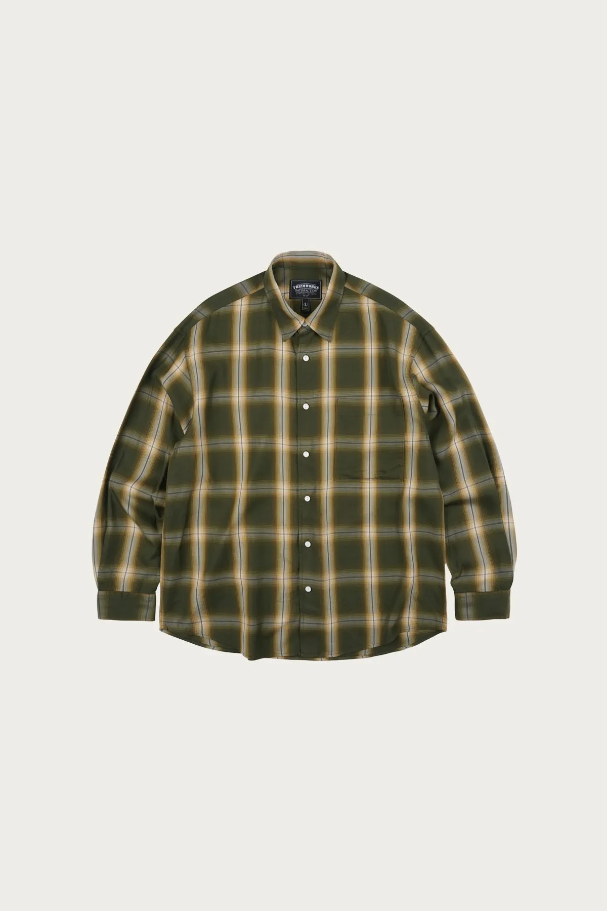 Lyocell Check Relaxed Shirt - Green