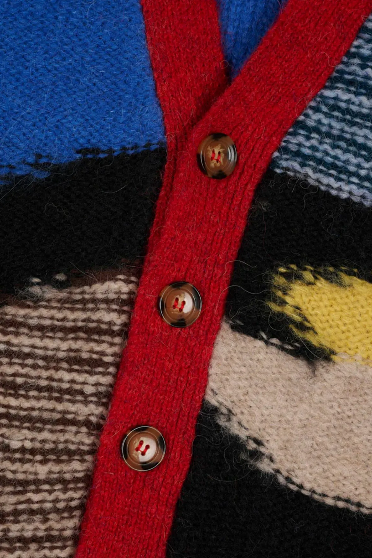 Mixed Pattern Cardigan - Olive/Multi