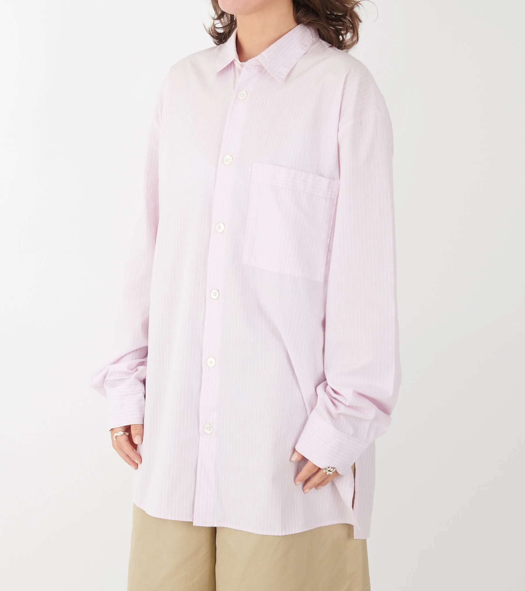 Pyjamas Relaxed Long Shirt Rosa Stripes