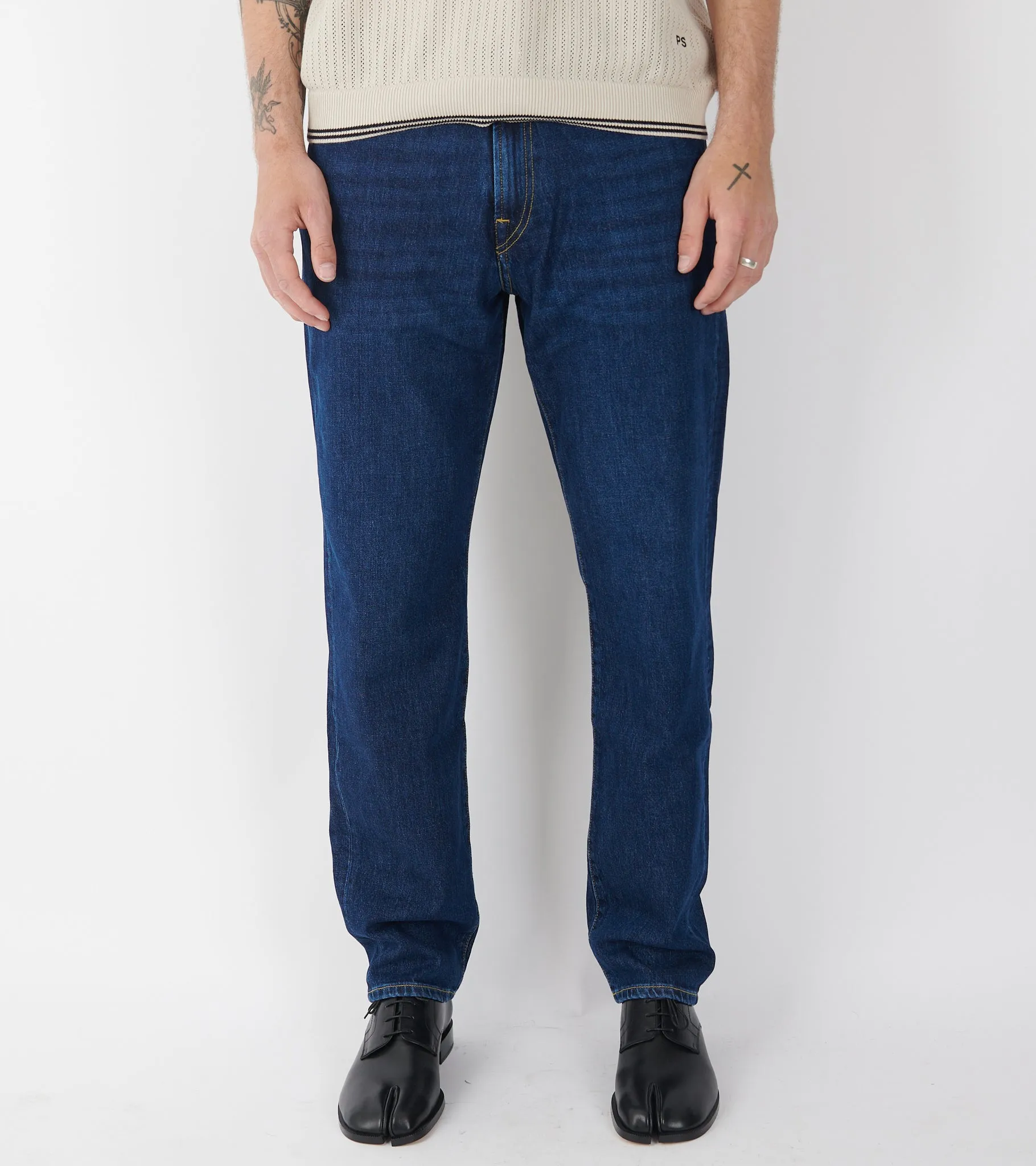 Relaxed Taper Denim Jeans Indigo Blue