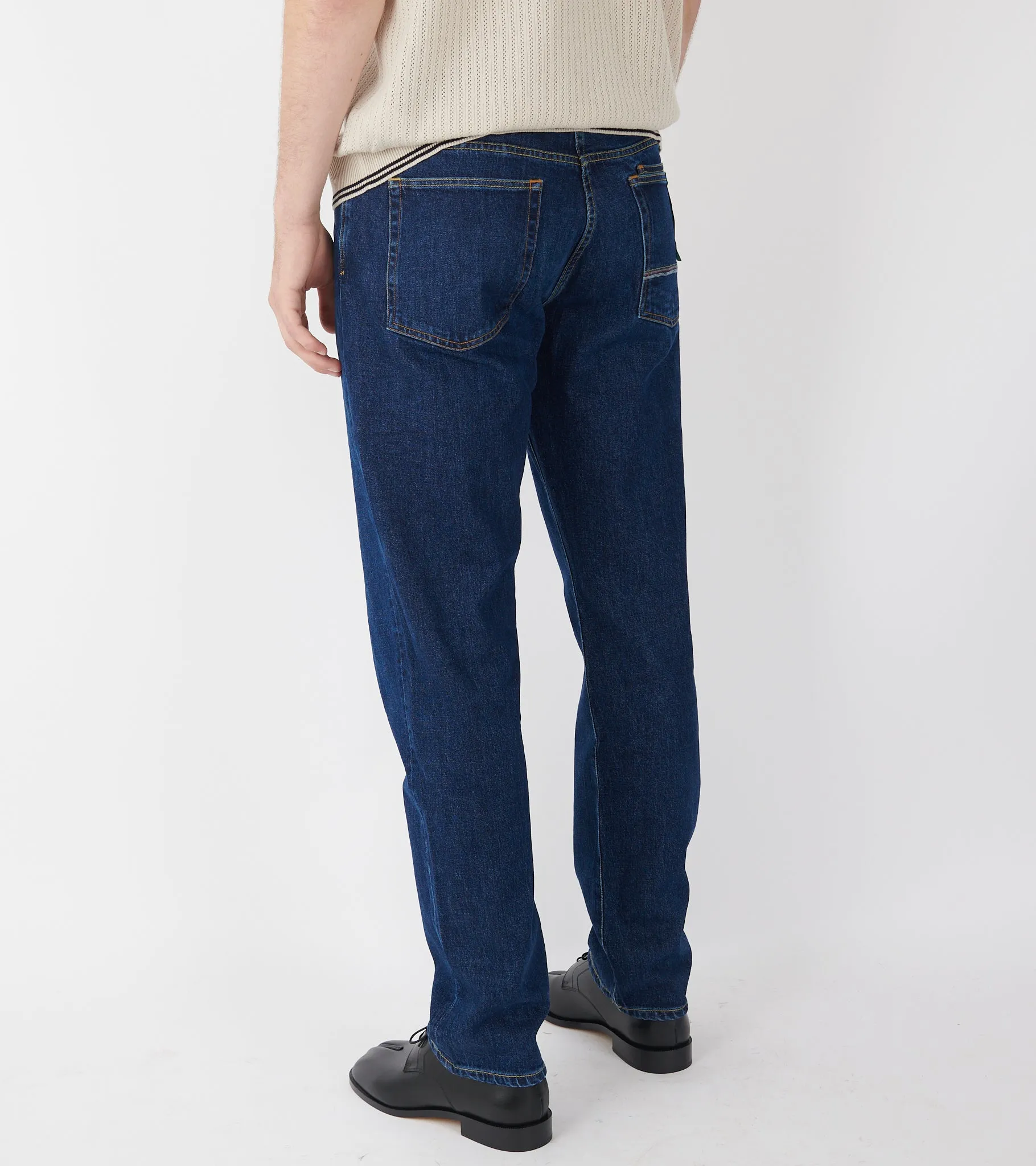 Relaxed Taper Denim Jeans Indigo Blue