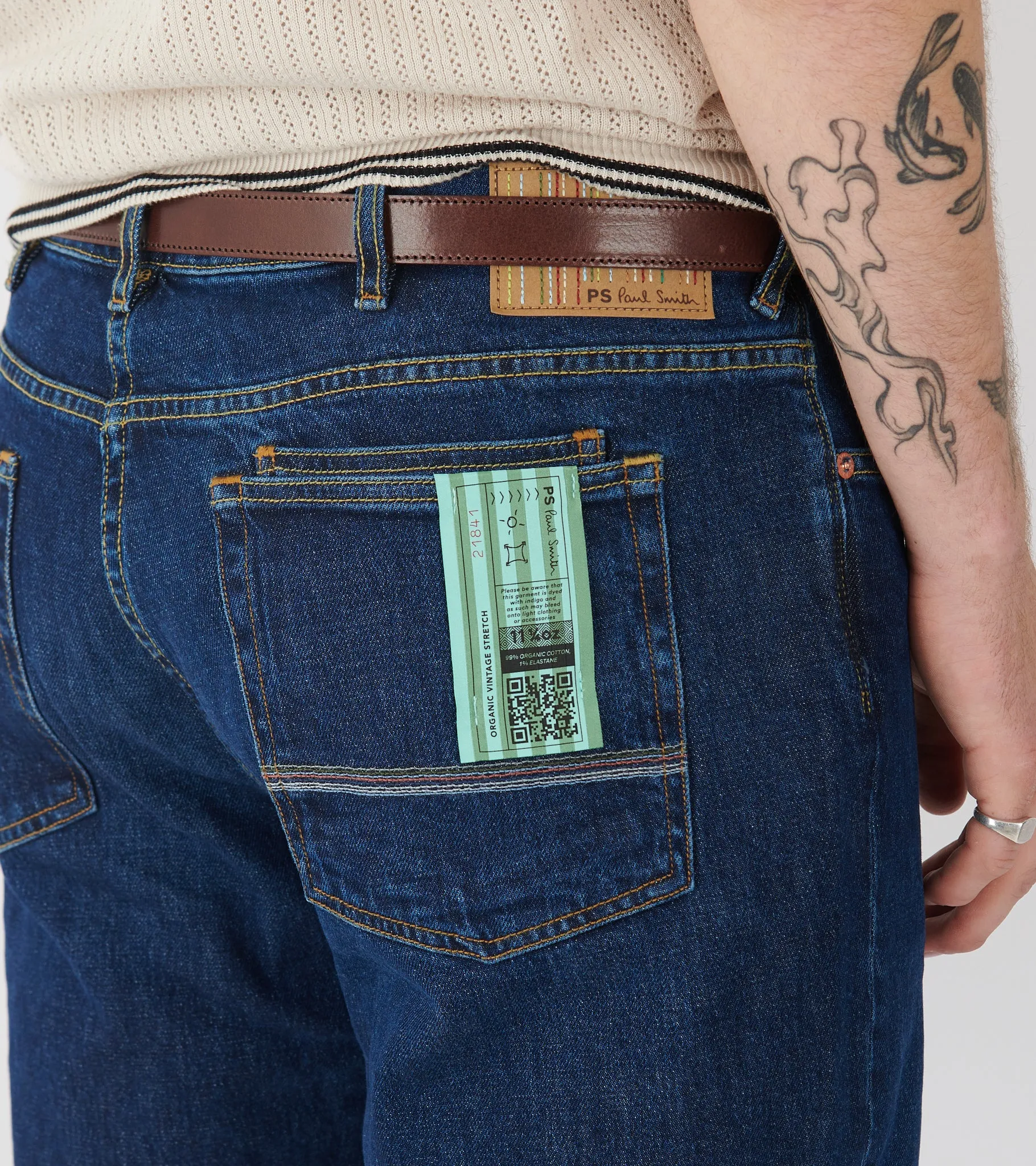 Relaxed Taper Denim Jeans Indigo Blue