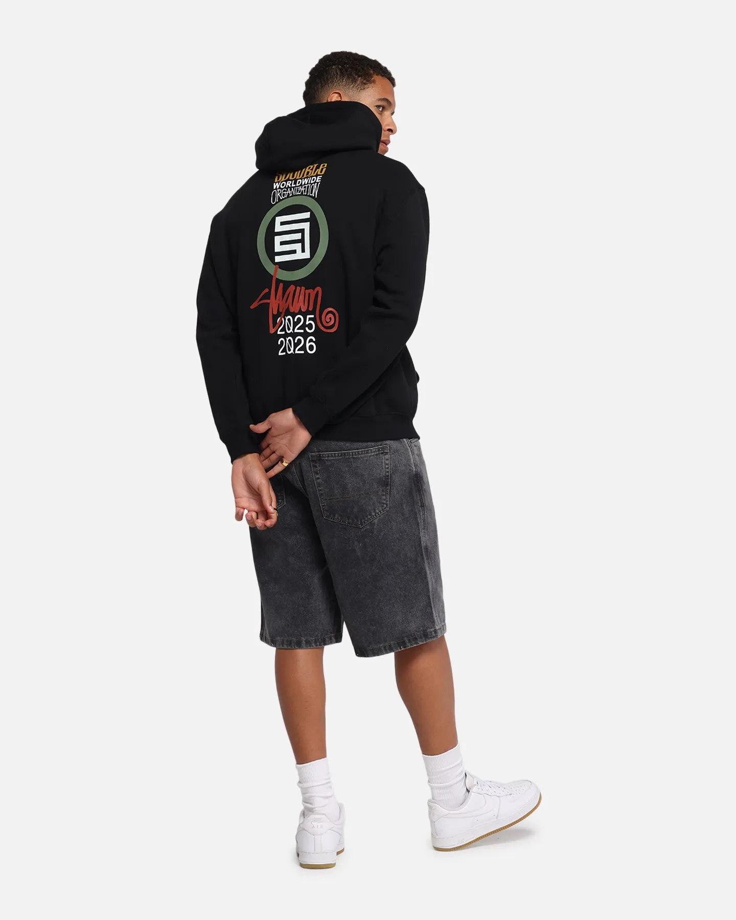 S Double 25/26 Zip Through Hoodie Black