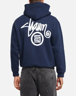 S Double Shawn Dot Zip Through Hoodie Washed Navy