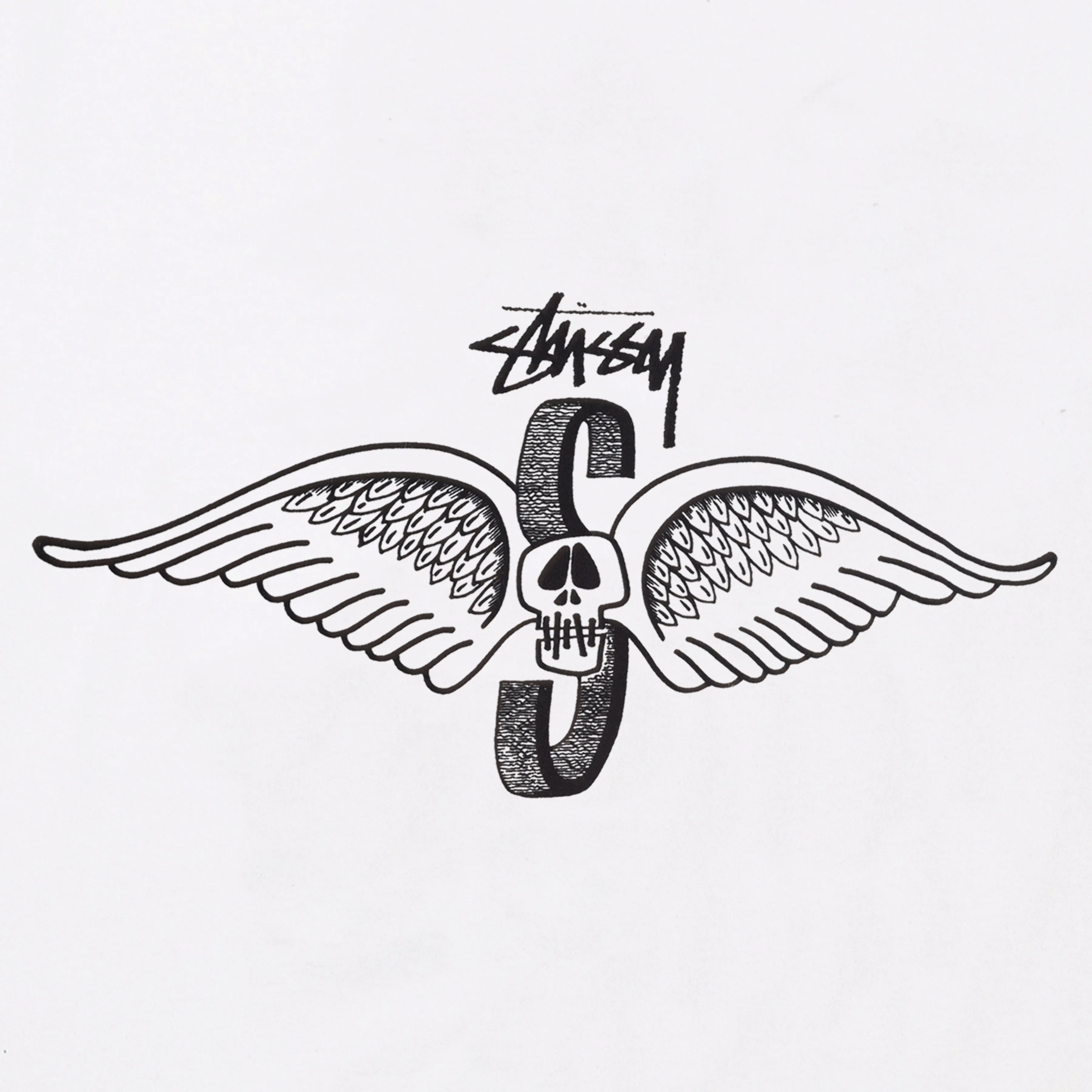 SKULL WINGS PIGMENT DYED LONG SLEEVE TEE