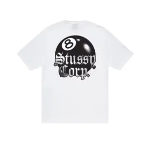 Stssy 8 Ball Corp. T-shirt White