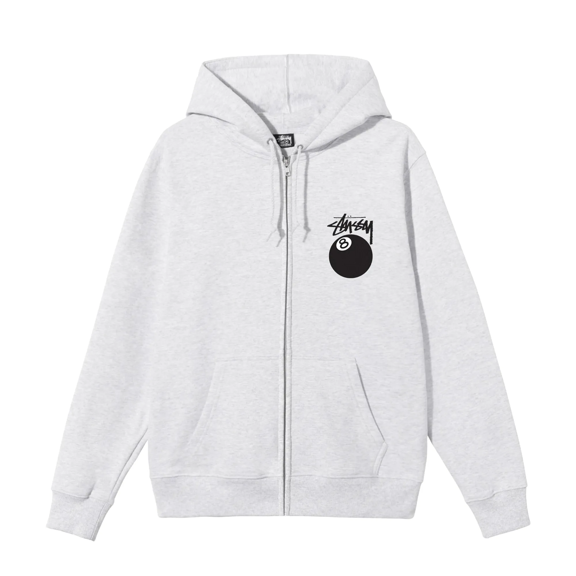 Stssy 8 Ball Zip Hoodie Ash Heather