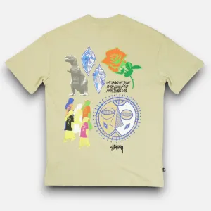 Stssy Beige Stussy Artistic Graphic Design T-shirt