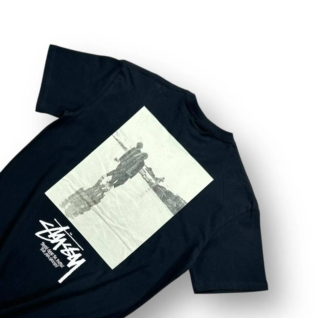 Stssy Black Beach Graphic T-shirt