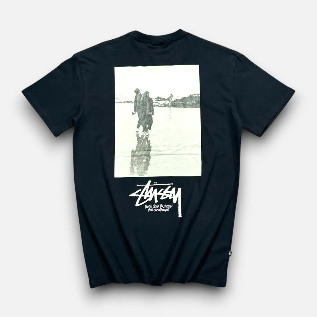 Stssy Black Beach Graphic T-shirt