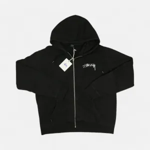 Stssy Black Zipped Hoodie with Graffiti Spellout