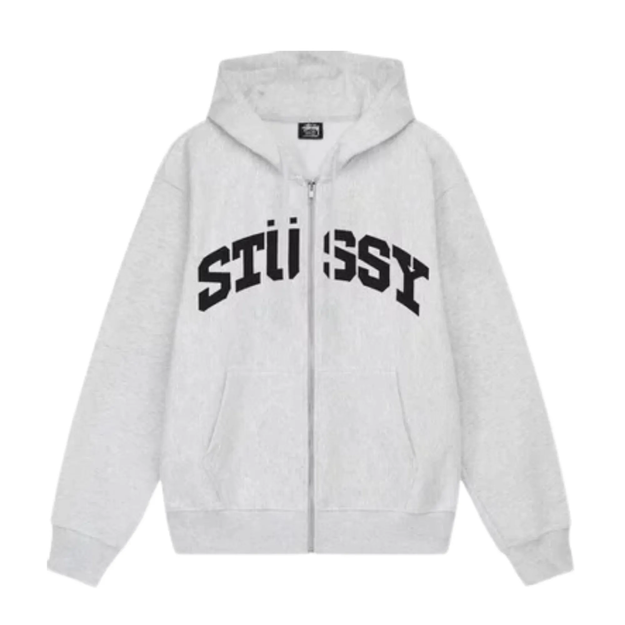 Stssy Block Sport Zip Hoodie Ash Heather
