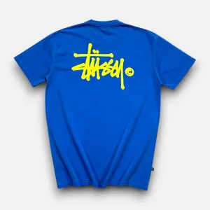 Stssy Blue Graffiti Spellout Graphic T-Shirt
