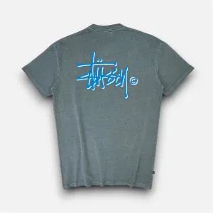 Stssy Blue Spellout Graffiti Graphic T-shirt