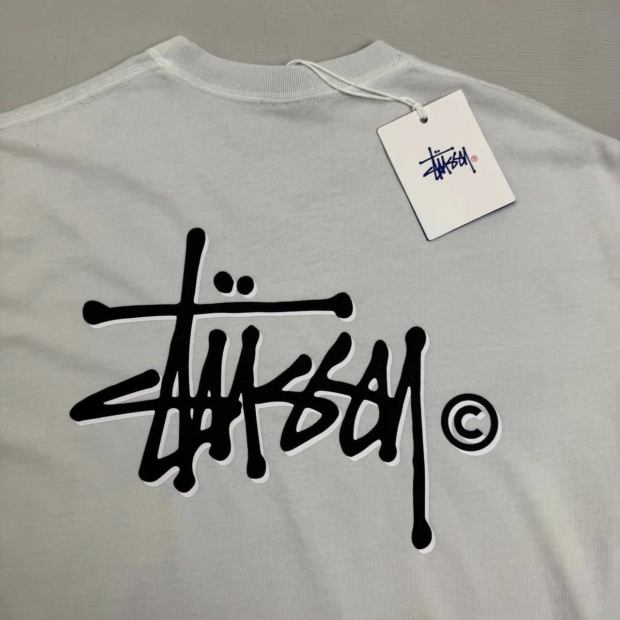 Stssy Cream Spellout Graffiti Graphic T-shirt