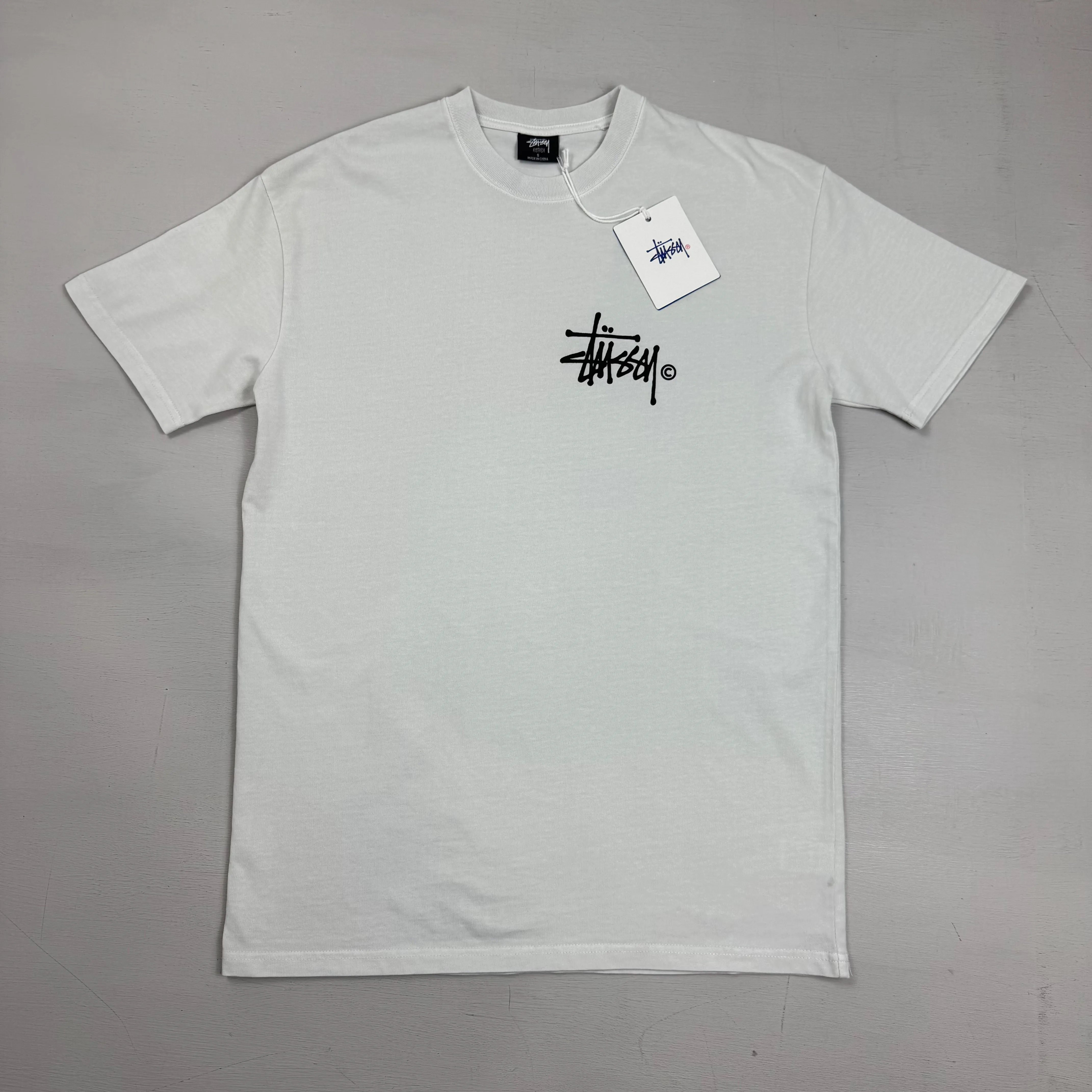 Stssy Cream Spellout Graffiti Graphic T-shirt
