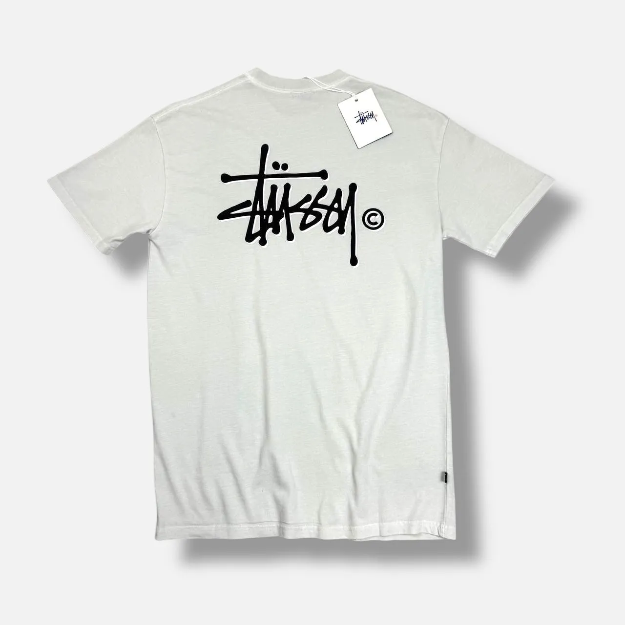 Stssy Cream Spellout Graffiti Graphic T-shirt
