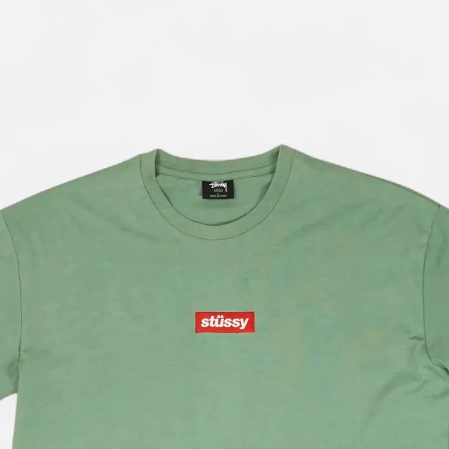 Stssy Embroidered Spellout Green T-shirt