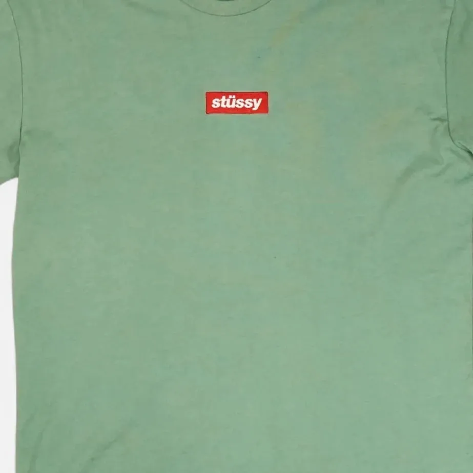 Stssy Embroidered Spellout Green T-shirt