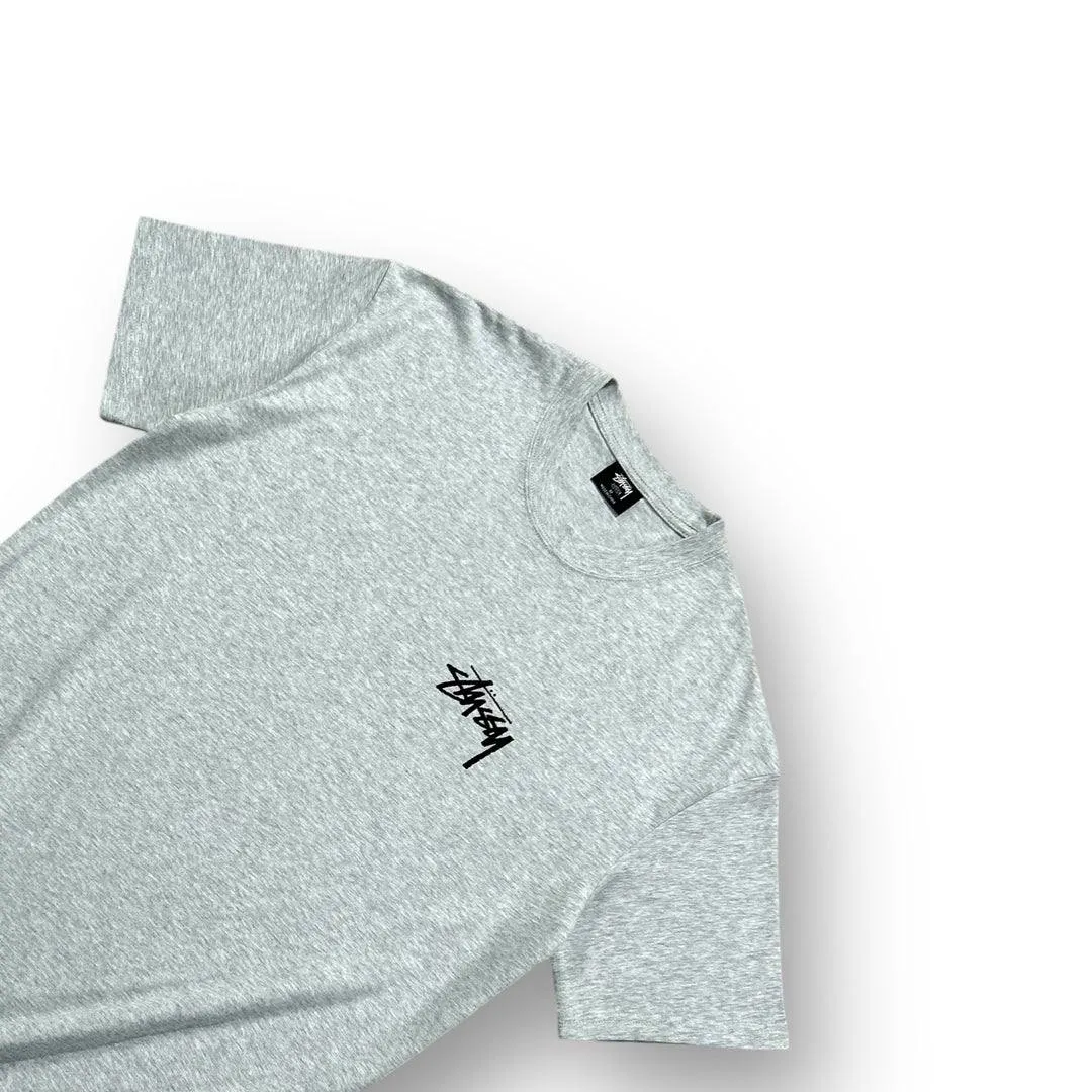Stssy Grey T-shirt with Pink Dice Graphic
