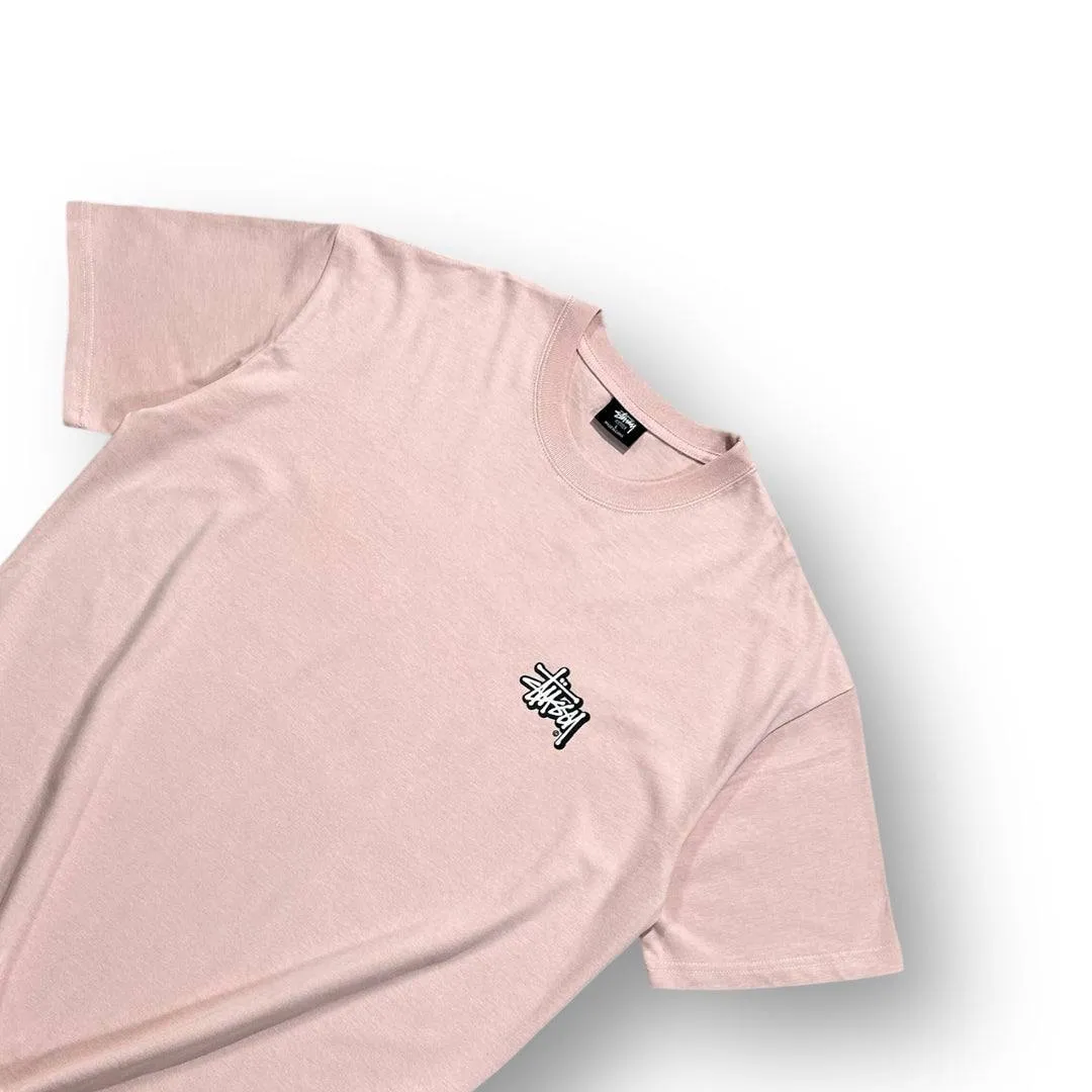 Stssy Pink Spellout Graffiti Graphic T-shirt