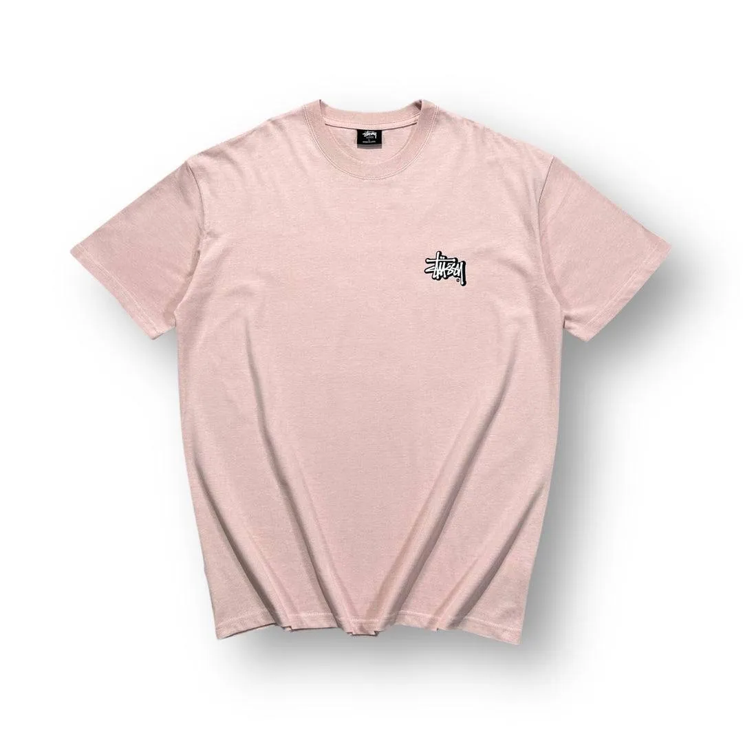 Stssy Pink Spellout Graffiti Graphic T-shirt