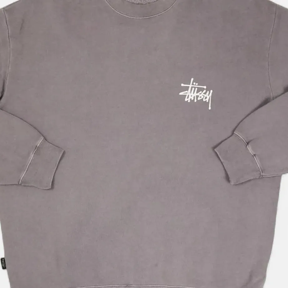 Stssy Purple Spellout Sweatshirt