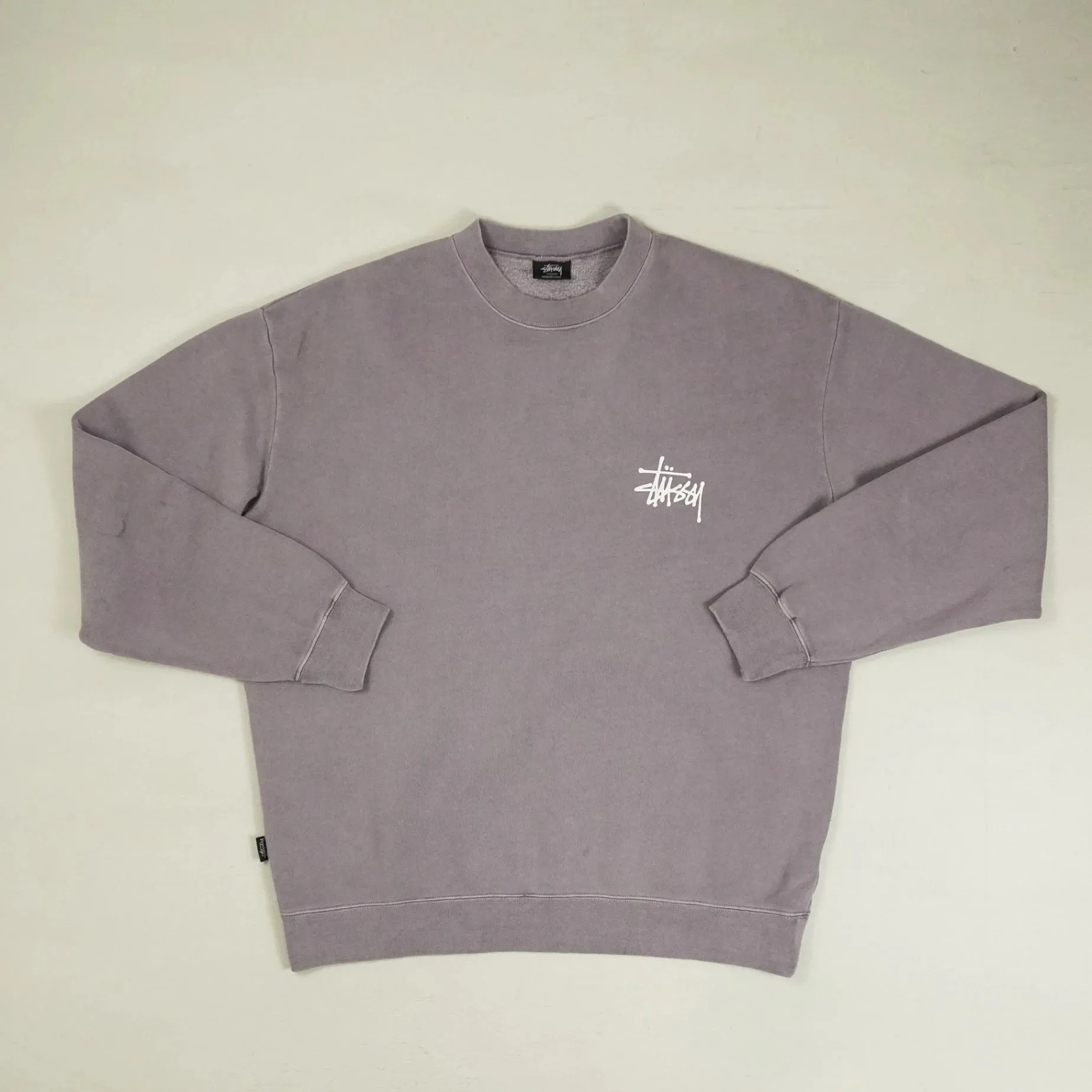 Stssy Purple Spellout Sweatshirt